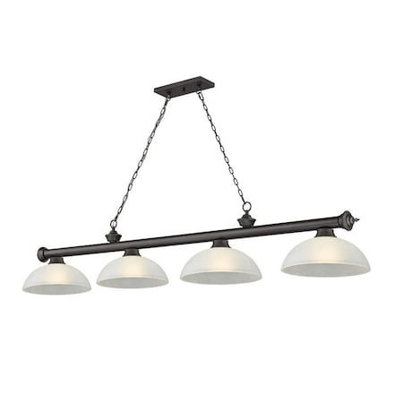 Z-Lite Cordon 4 Light Billiard, Bronze & White Linen 2306-4BRZ-DWL14